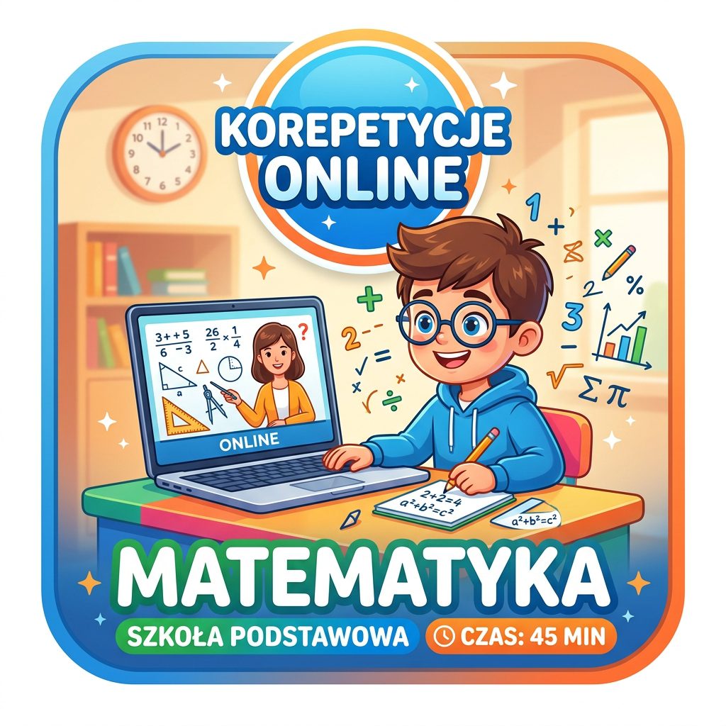 Korepetycje MATEMATYKA, online, szkoła podstawowa - 45 min